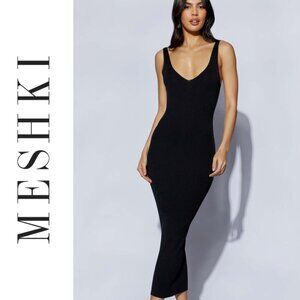 Meshki Form-Fitting Little Black Dress - Large